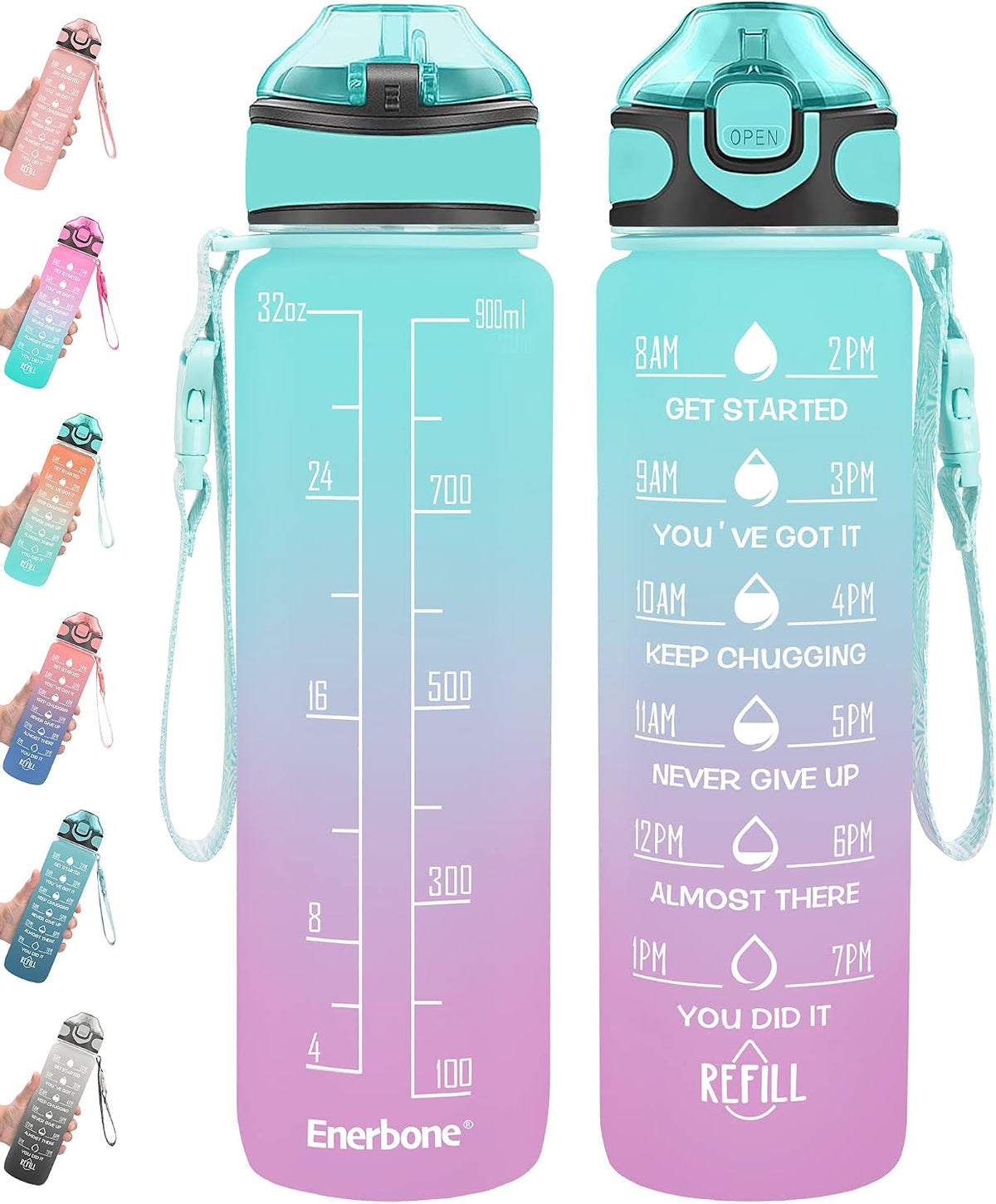Water Bottle with Straw